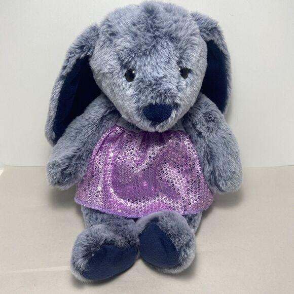 Kaisiyang Soft Bunny Rabbit  Blue & Purple Sequin Skirted Color 13 inch Lop Ear - Picture 1 of 7
